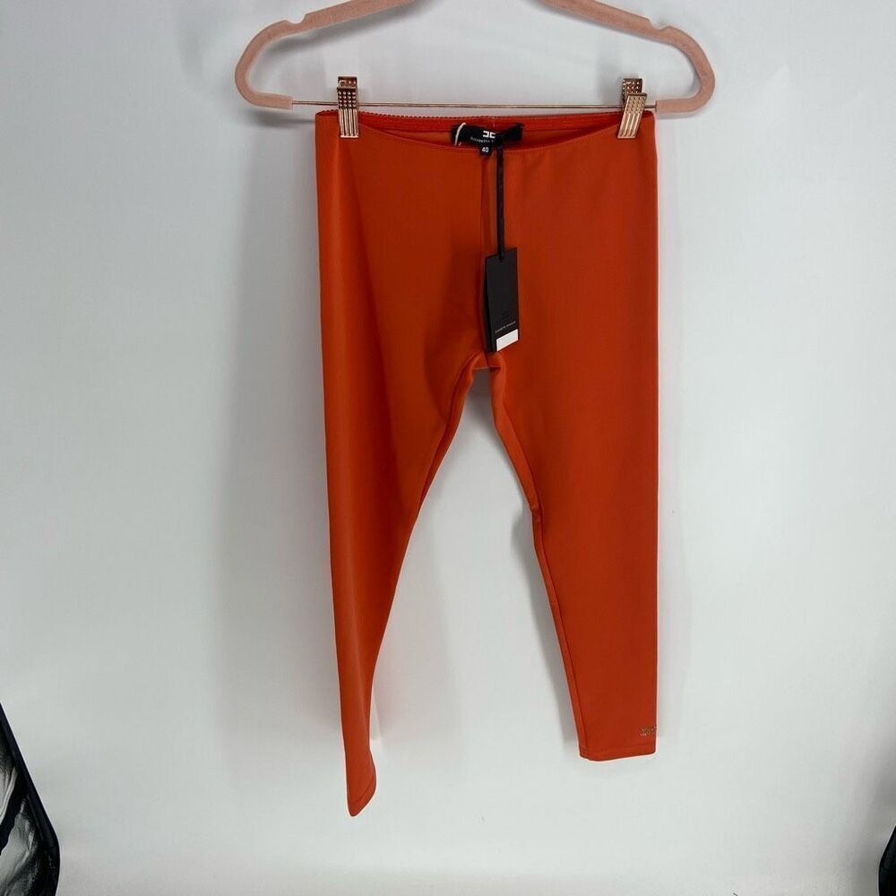 Elisabetta Franchi Women's Orange Stretch Leggings Italian 40